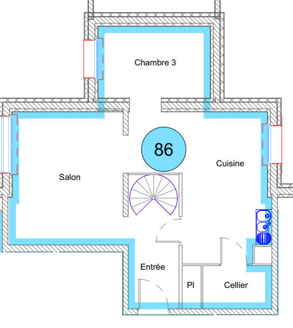 Appartement - 88 m² - 4 pièces