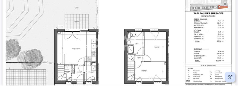 Maison - 62 m² - 3 pièces