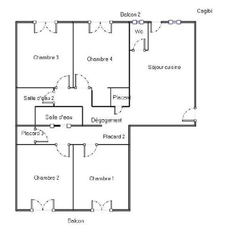 Appartement - 80 m² - 7 pièces
