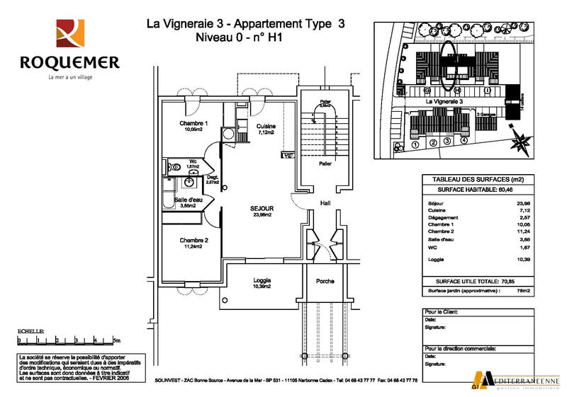 Appartement - 59 m² - 3 pièces