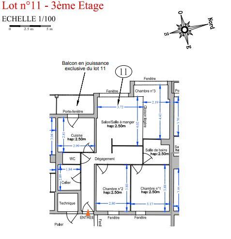 Appartement - 76 m² - 3 pièces