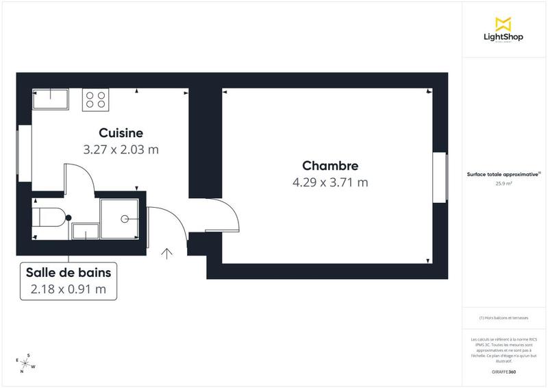 Appartement - 26 m² - 1 pièce