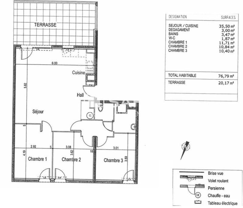 Appartement - 77 m² - 4 pièces