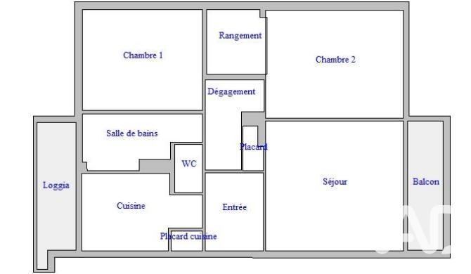 Appartement - 59 m² - 3 pièces