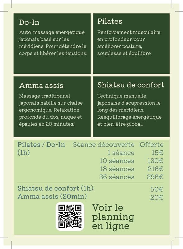 Cours : Pilates, Do In et Massage