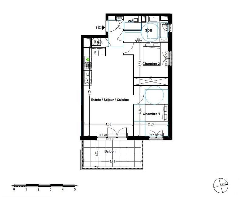 Appartement - 62 m² - 3 pièces
