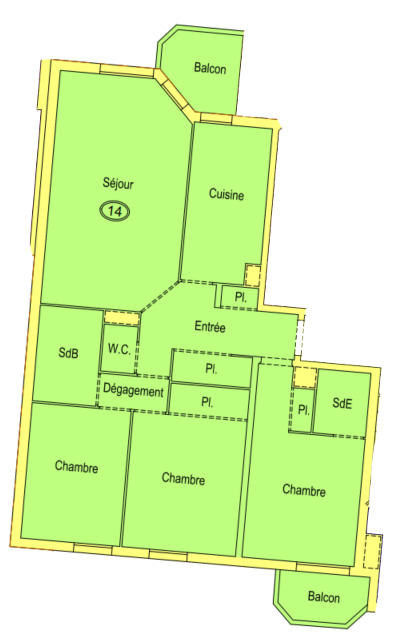 Appartement - 82 m² - 4 pièces