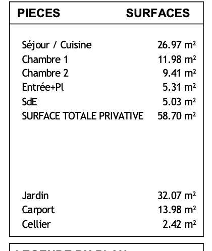 Appartement - 59 m² - 3 pièces