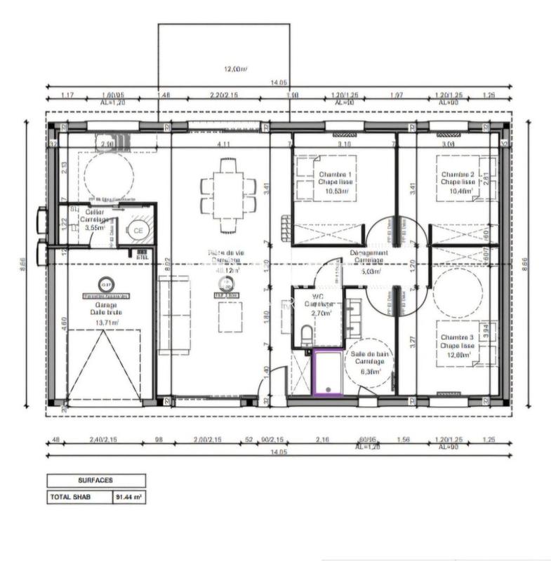 Maison - 91 m² - 4 pièces