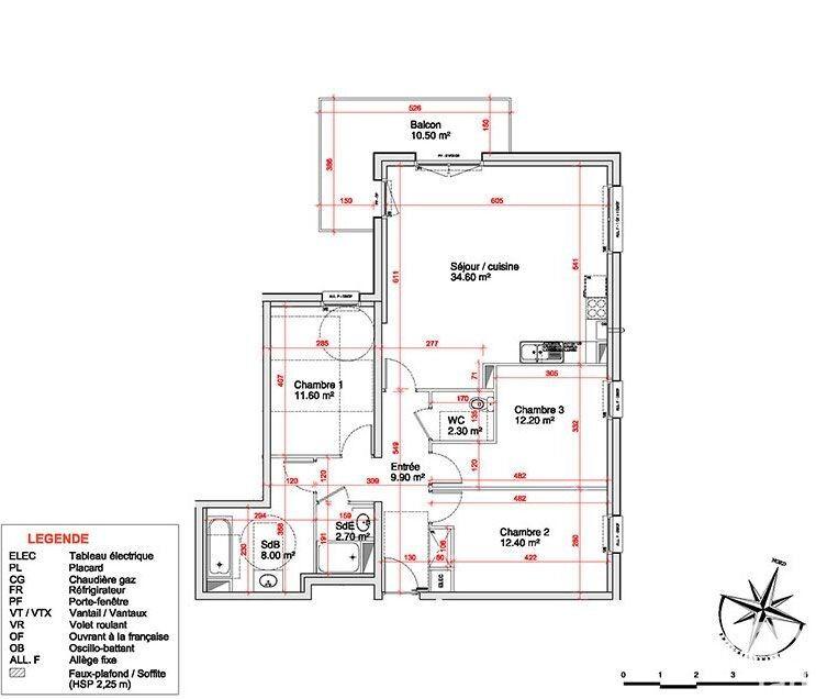Appartement - 93 m² - 4 pièces