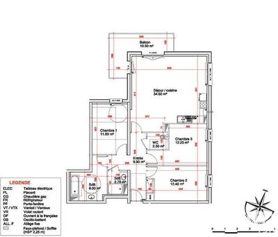 Appartement - 93 m² - 4 pièces