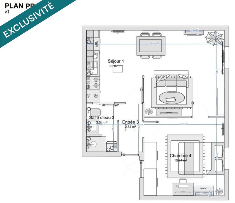 Appartement - 41 m² - 2 pièces