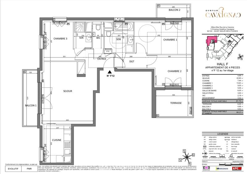 Appartement - 83 m² - 4 pièces