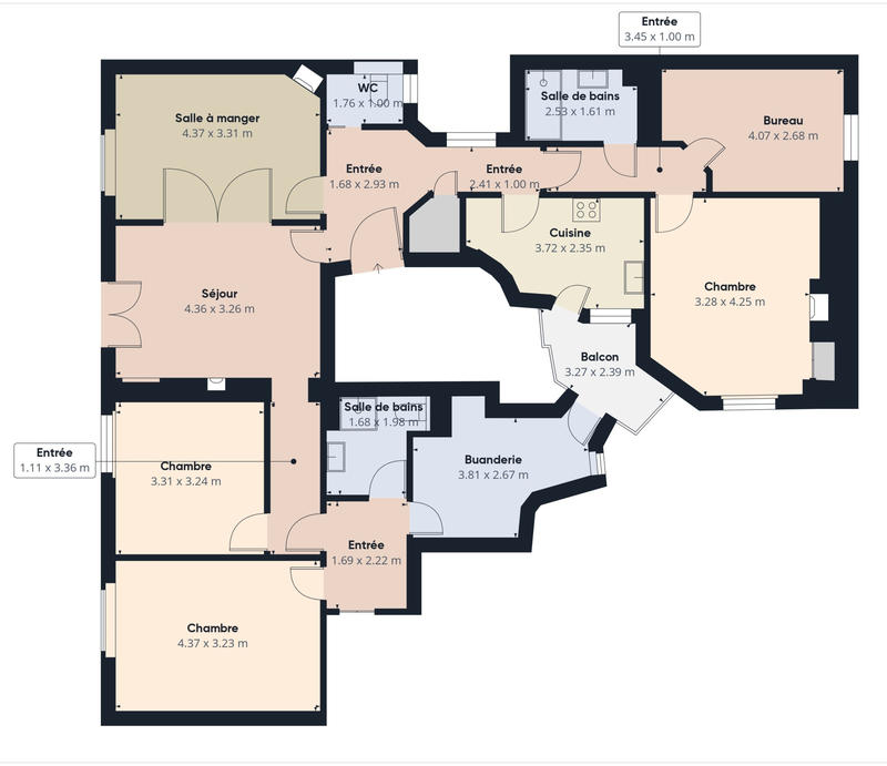 Appartement - 124 m² - 6 pièces