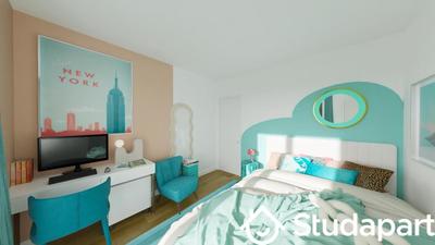Chambre - 10 m² - 1 pièce