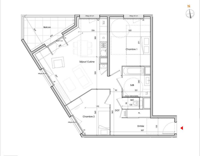 Appartement - 64 m² - 3 pièces