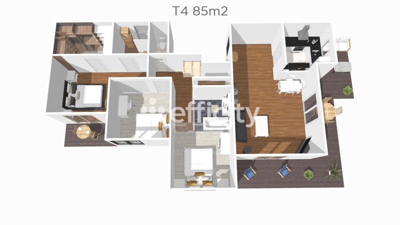 Appartement - 85 m² - 4 pièces