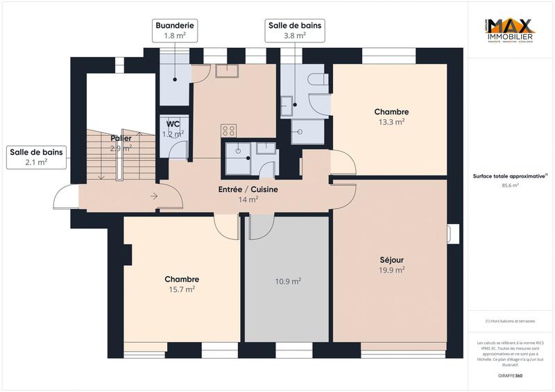 Appartement - 83 m² - 4 pièces