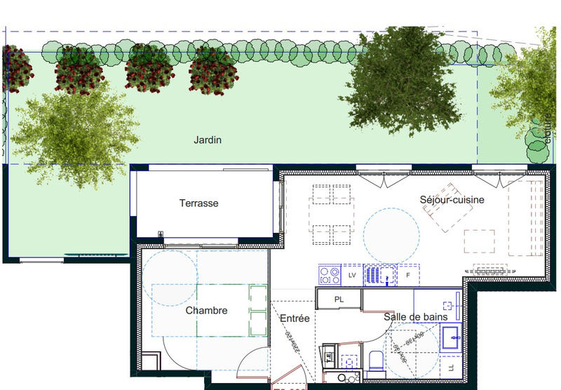 Appartement - 44 m² - 2 pièces