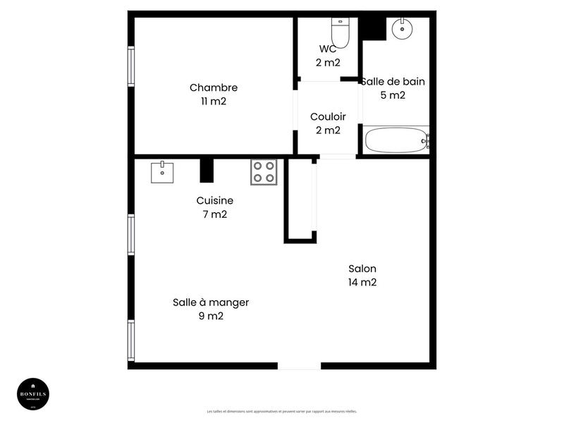 Appartement - 51 m² - 2 pièces