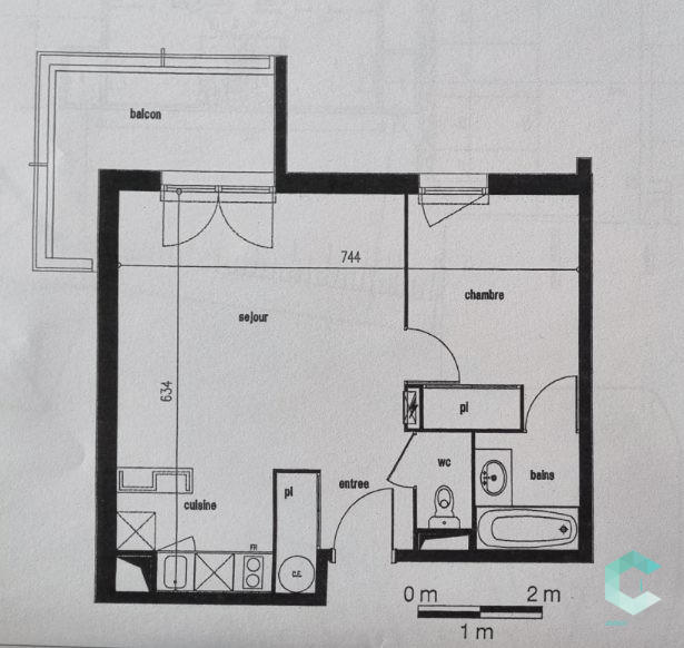 Appartement - 47 m² - 2 pièces
