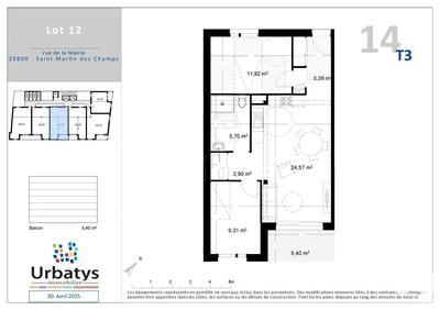 Appartement - 59 m² - 3 pièces
