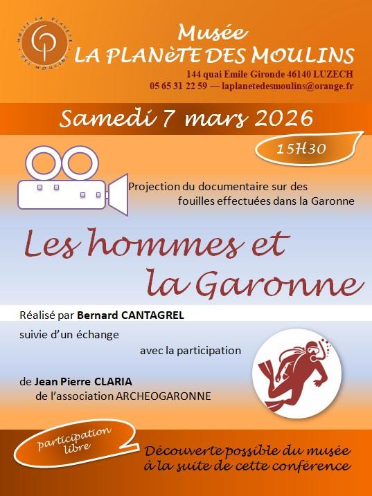 Conférence "Les hommes et la Garonne" à la Planète des Moulins