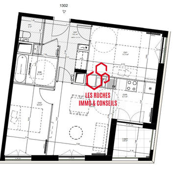 Appartement - 56 m² - 3 pièces