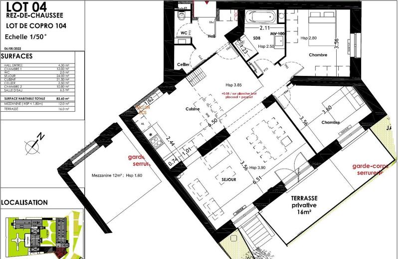 Appartement - 94 m² - 4 pièces