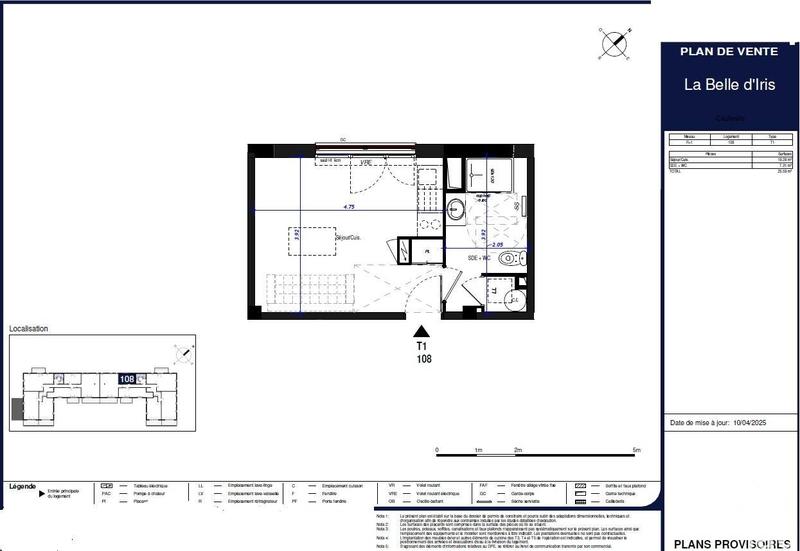Appartement - 25 m² - 1 pièce