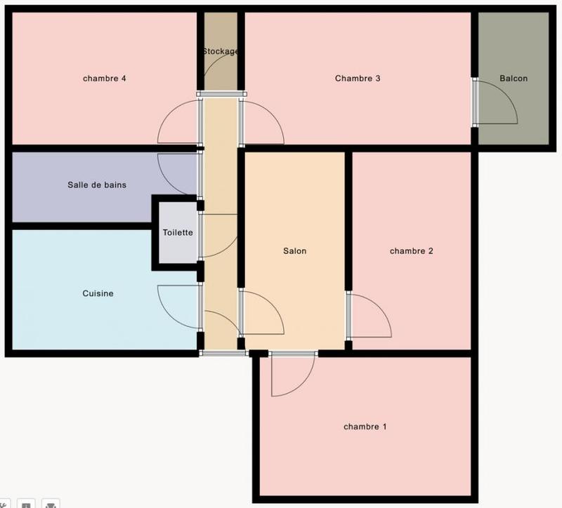 Chambre - 15 m² - 4 pièces