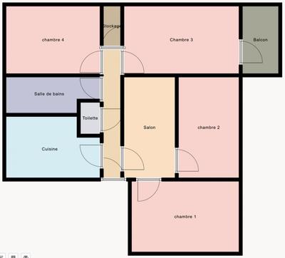 Chambre - 15 m² - 4 pièces