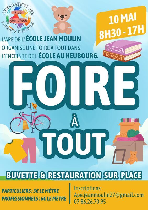 Foire à tout - école jean moulin le neubourg