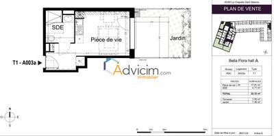 Appartement - 24 m² - 1 pièce