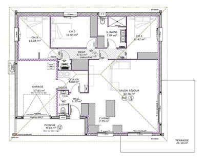 Maison - 100 m² - 4 pièces