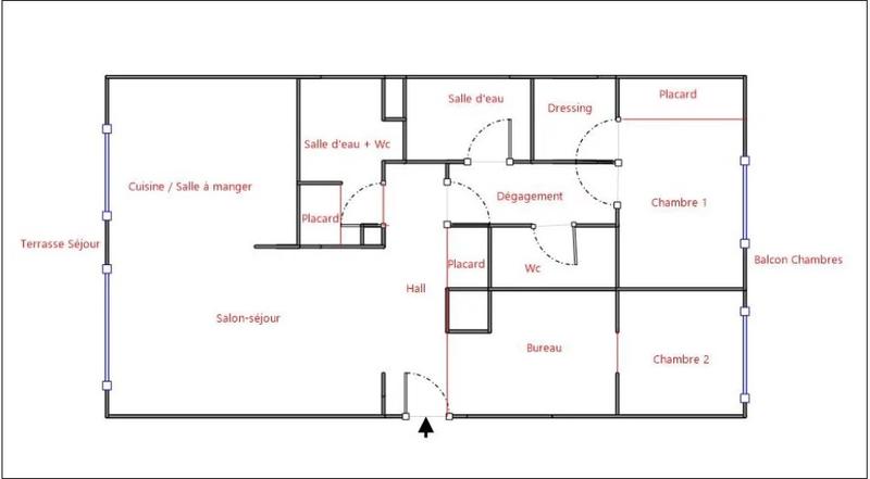 Appartement - 85 m² - 3 pièces