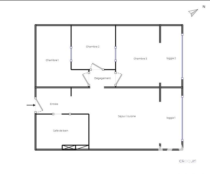Appartement - 53 m² - 4 pièces