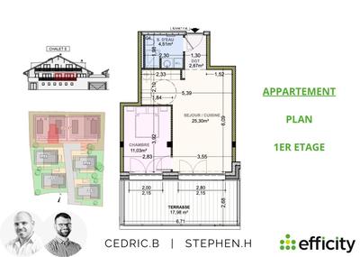 Appartement - 43 m² - 2 pièces