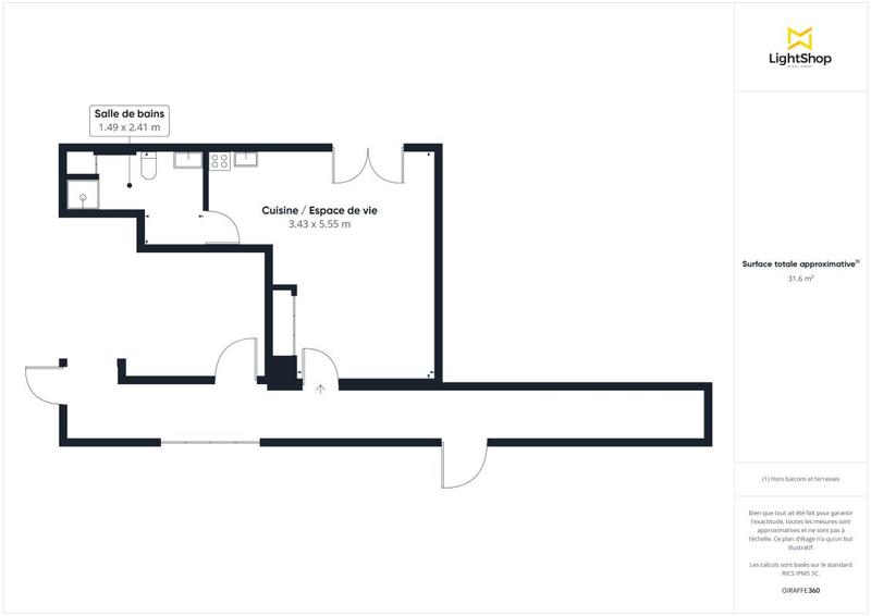 Appartement - 33 m² - 1 pièce