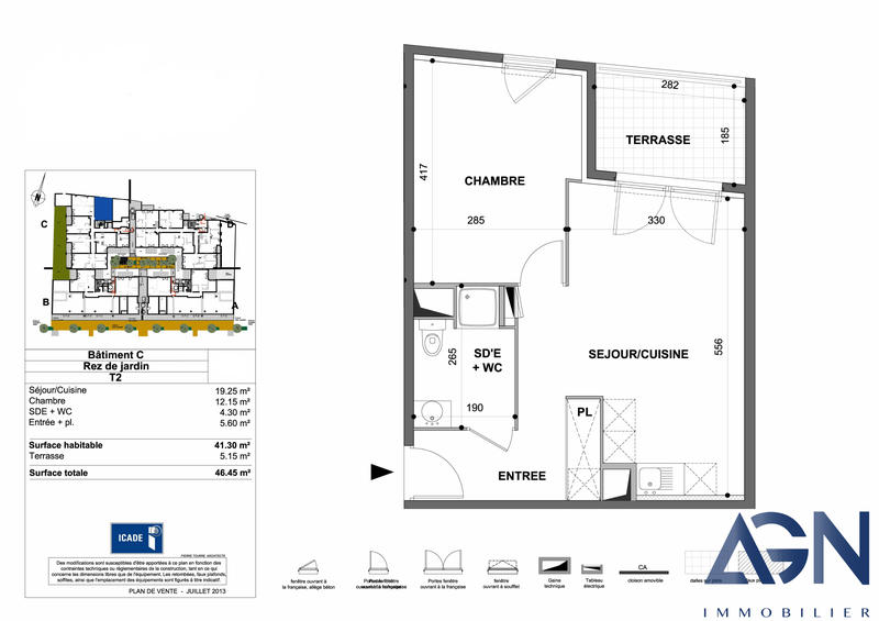 Appartement - 41 m² - 2 pièces