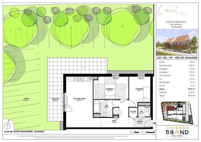Appartement - 64 m² - 3 pièces
