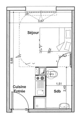 Appartement - 20 m² - 1 pièce