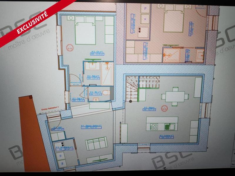 Maison ancienne - 108 m² - 4 pièces