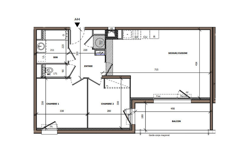 Appartement - 61 m² - 3 pièces