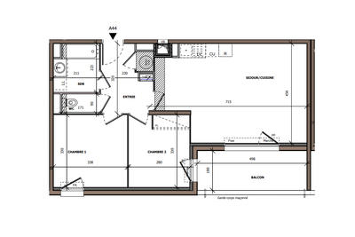 Appartement - 61 m² - 3 pièces