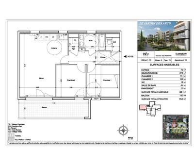Appartement - 63 m² - 3 pièces