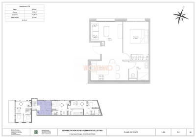 Appartement - 36 m² - 2 pièces