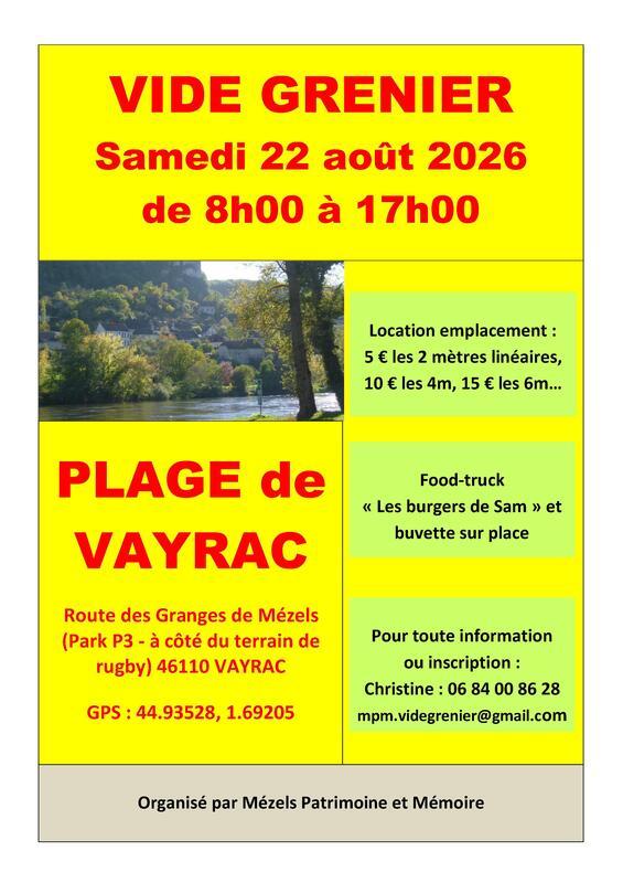 Vide-grenier de l'association mézels patrimoine et mémoire