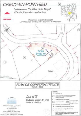 Terrain constructible - 633 m²