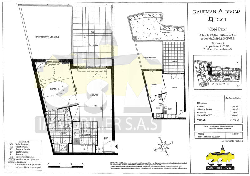 Appartement - 44 m² - 2 pièces